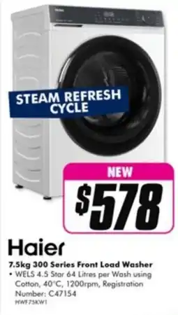 The Good Guys 300 series front load washer offer