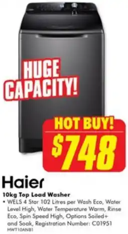 The Good Guys Haier top load washer offer