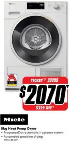 The Good Guys Miele heat pump dryer offer