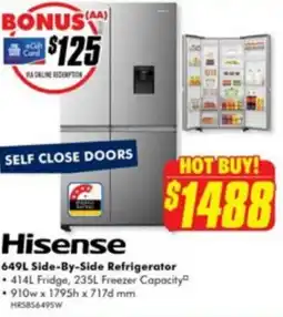 The Good Guys Hisense side-by-side refrigerator offer