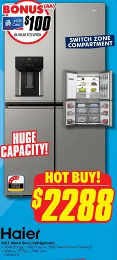 The Good Guys Haier 601l quad door refrigerator offer