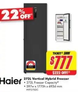 The Good Guys 272l vertical hybrid freezer offer