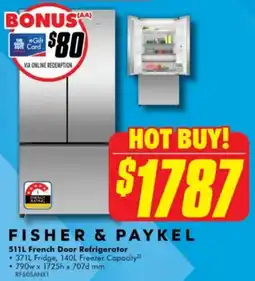 The Good Guys Fisher & paykel 511l french door refrigerato offer