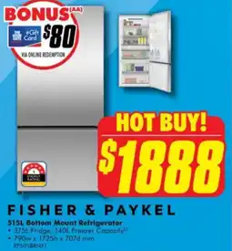The Good Guys Fisher & paykel 515l bottom mount refrigerator offer