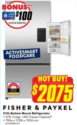 The Good Guys Fisher & paykel 515l bottom mount refrigerator offer