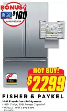 The Good Guys Fisher & paykel 569l french door refrigerator offer