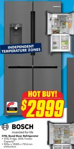 The Good Guys Bosch 574l quad door refrigerator offer