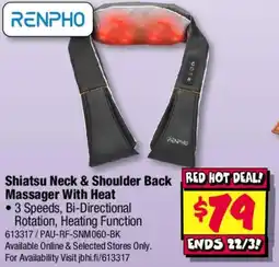 JB Hi-Fi Shiatsu neck & shoulder back massager with heat offer