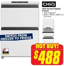 The Good Guys Chiq vertical hybrid freezer offer