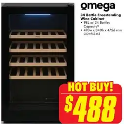 The Good Guys Omega 34 bottle freestanding wine cabinet offer