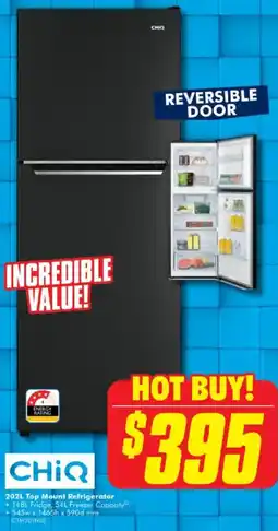 The Good Guys Chiq top mount refrigerator offer