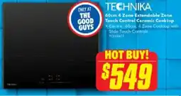 The Good Guys Technika 4 zone extendable zone touch control ceramic cooktop offer