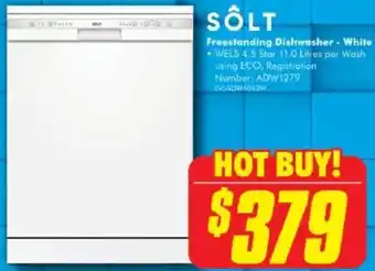The Good Guys Sôlt freestanding dishwasher offer