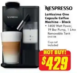 The Good Guys Nespresso lattissima one capsule coffee machine offer