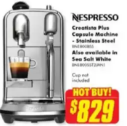 The Good Guys Nespresso creatista plus capsule machine offer