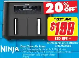 The Good Guys Ninja dual zone air fryer offer