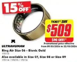 The Good Guys Ultrahuman ring air offer