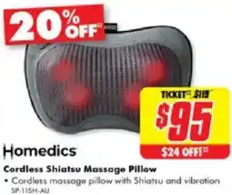 The Good Guys Homedics cordless shiatsu massage pillow offer