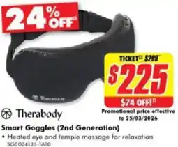 The Good Guys Therabody smart goggles offer