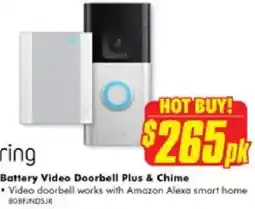 The Good Guys Ring battery video doorbell plus & chime offer