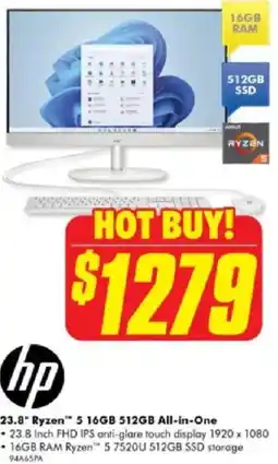 The Good Guys Hp 23.8" ryzen 5 16gb 512gb all-in-one offer