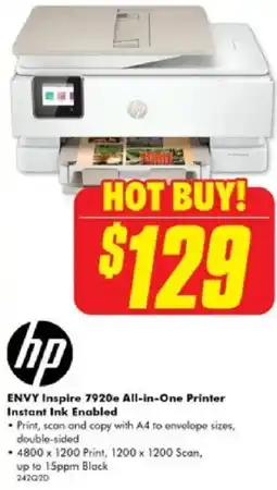 The Good Guys Hp envy inspire 7920e all-in-one printer instant ink enabled offer