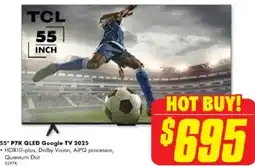 The Good Guys Tcl p7k qled google tv 2025 hdr10-plus, dolby vision, aipq processor, quantum dot offer