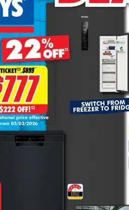 The Good Guys Haier vertical hybrid freezer offer