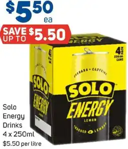 Foodland Solo energy drinks offer