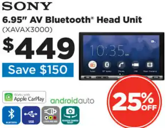 Repco Sony 6.95" AV Bluetooth Head Unit (XAVAX3000) offer