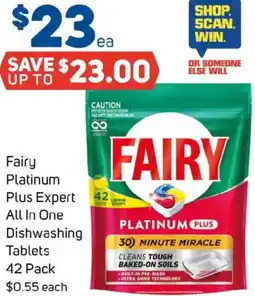 Foodland Fairy Platinum Plus Expert All In One Dishwashing Tablets offer