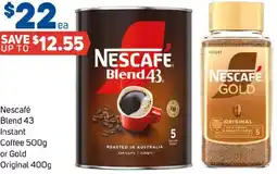 Foodland Nescafé Blend 43 Instant Coffee or Gold Original offer