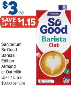 Foodland Sanitarium So Good Barista Edition Almond or Oat Milk offer