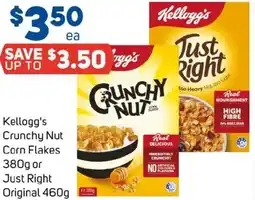 Foodland Kellogg's Crunchy Nut Corn Flakes or Just Right Original offer