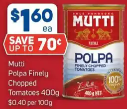 Foodland Mutti Polpa Finely Chopped Tomatoes offer