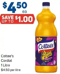 Foodland Cottee's Cordial offer