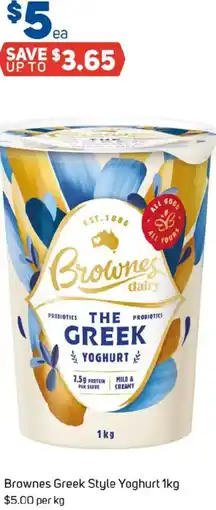 Foodland Brownes Greek Style Yoghurt offer