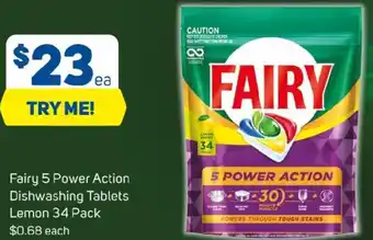 Foodland Fairy 5 Power Action Dishwashing Tablets Lemon offer
