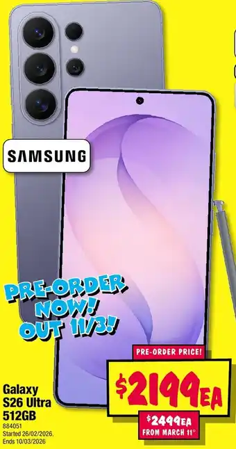 JB Hi-Fi Galaxy s26 ultra offer