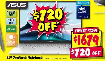 JB Hi-Fi 14" Zenbook notebook offer