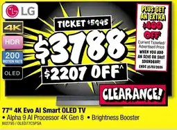 JB Hi-Fi 77" 4k evo al smart oled tv offer