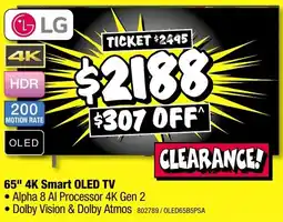 JB Hi-Fi 65" 4k smart oled tv offer