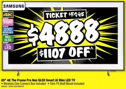 JB Hi-Fi 85" 4K The Frame Pro Neo QLED Smart Al Mini LED TV offer