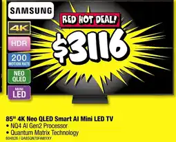 JB Hi-Fi 85" 4K Neo QLED Smart Al Mini LED TV offer