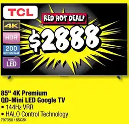 JB Hi-Fi 85" 4K Premium QD-Mini LED Google TV offer