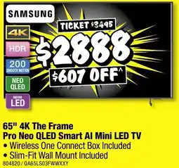 JB Hi-Fi 65" 4K The Frame Pro Neo QLED Smart Al Mini LED TV offer