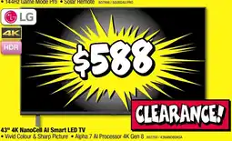 JB Hi-Fi 43" 4K NanoCell Al Smart LED TV offer