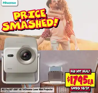 JB Hi-Fi M2 Pro 65"-200" 4K TriChroma Laser Mini Projector offer