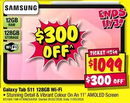 JB Hi-Fi Galaxy Tab S11 128GB Wi-Fi offer