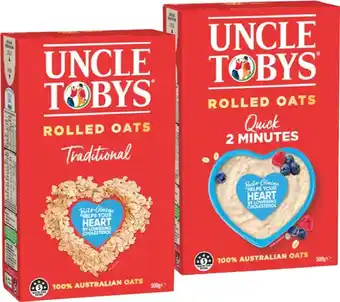 IGA Uncle Tobys Traditional or Quick Rolled Oats 500g offer